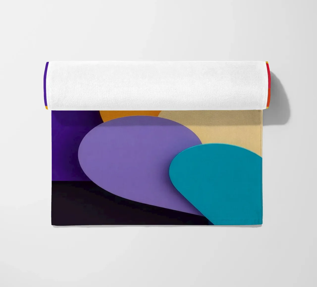 Colorful geometric shapes create an abstract design beach towel by DesignDoodle