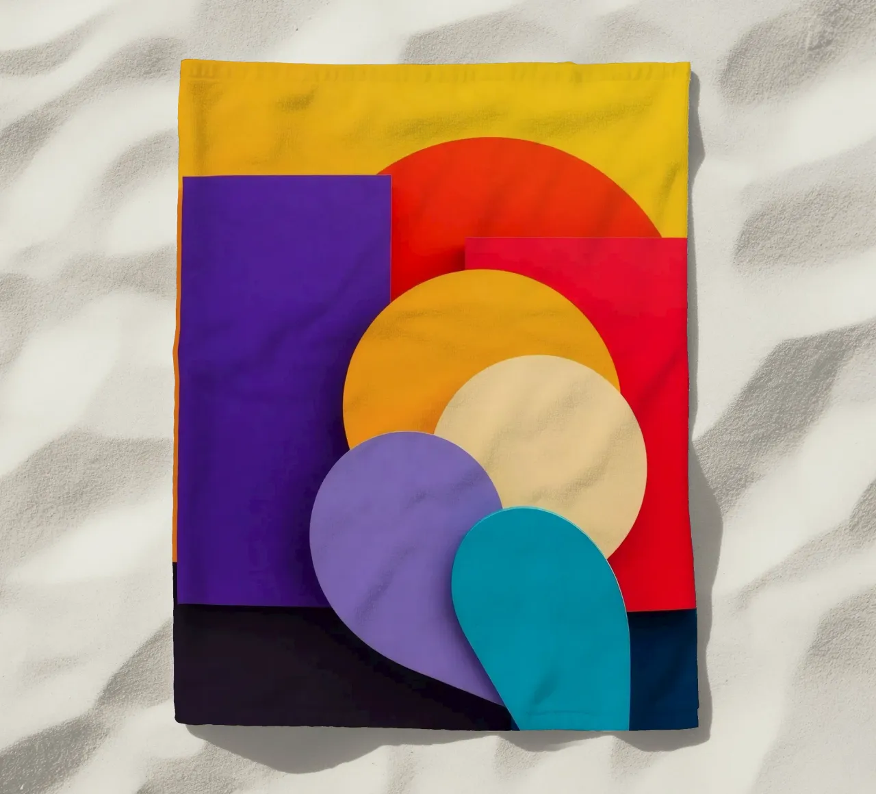 Le forme geometriche colorate creano un design astratto telo mare da DesignDoodle