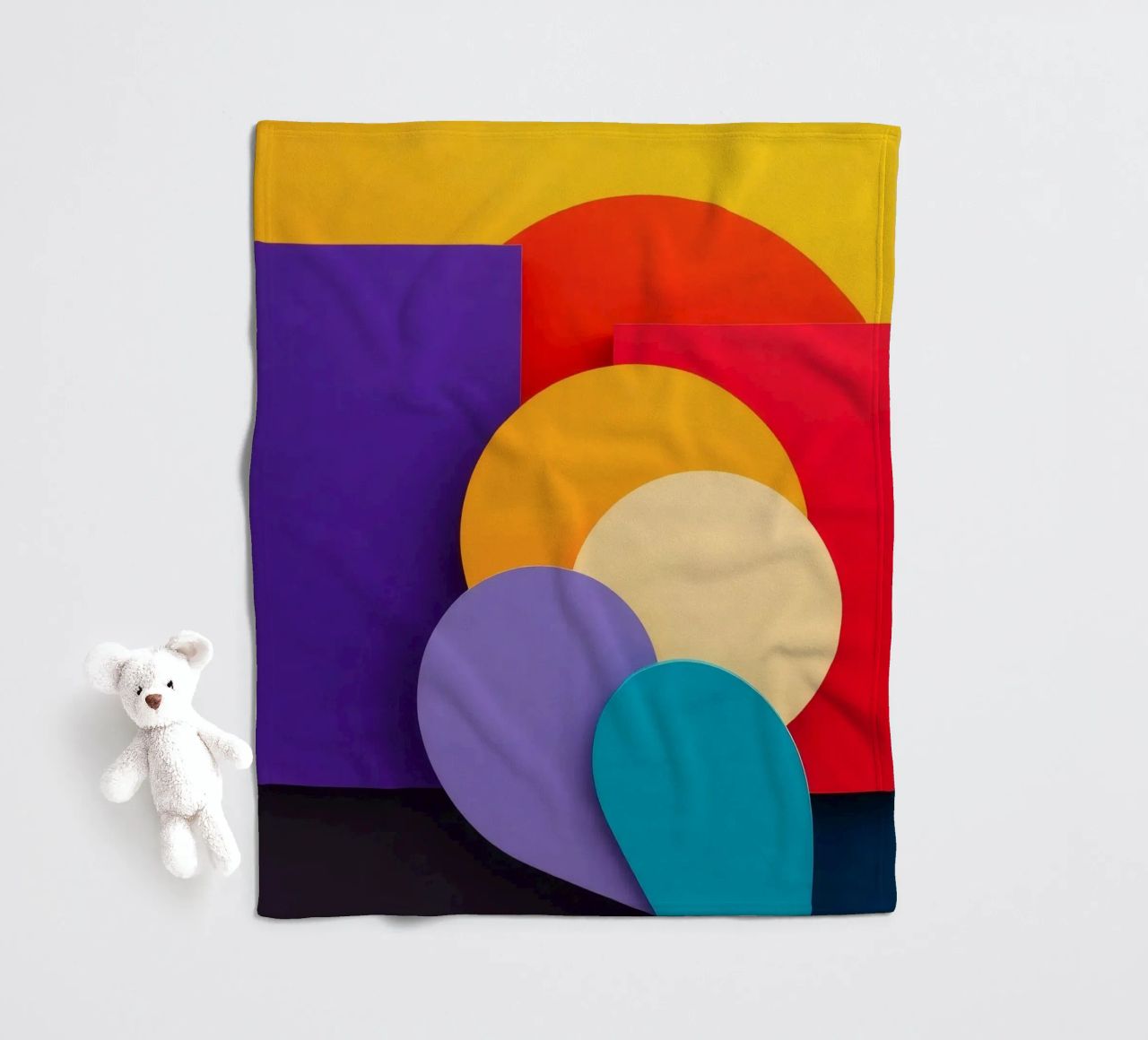 Le forme geometriche colorate creano un design astratto coperta in pile da DesignDoodle
