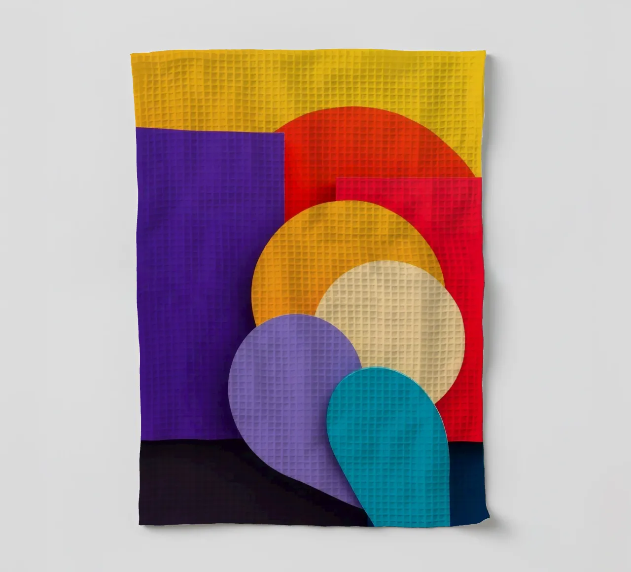 Le forme geometriche colorate creano un design astratto canovaccio da cucina da DesignDoodle