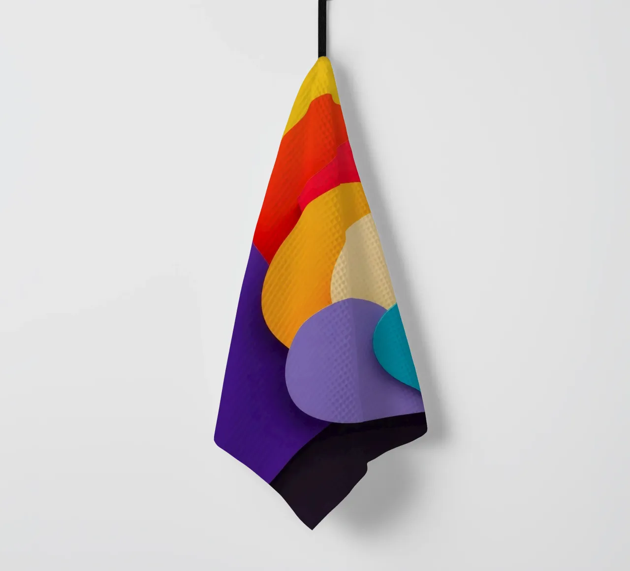 Formas geométricas de colores crean un diseño abstracto paño de cocina de DesignDoodle