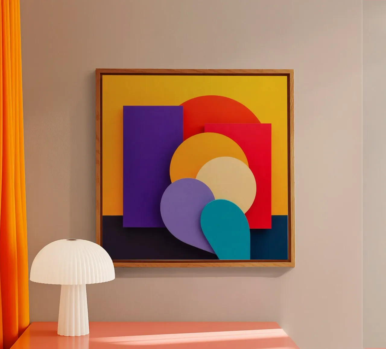 Kleurrijke geometrische vormen creëren een abstract ontwerp acryl van DesignDoodle