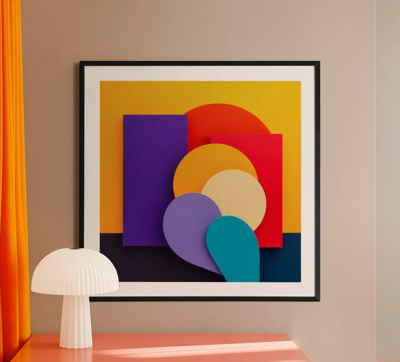 Des formes géométriques colorées créent un motif abstrait hahnemühle de DesignDoodle