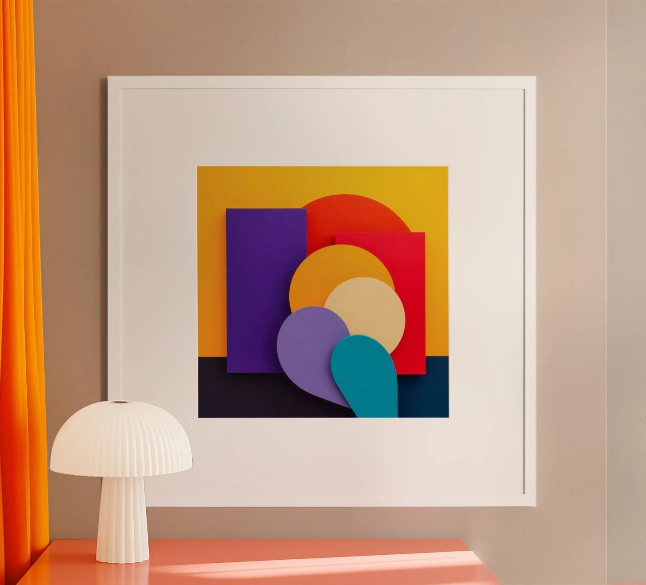 Formas geométricas de colores crean un diseño abstracto poster de DesignDoodle