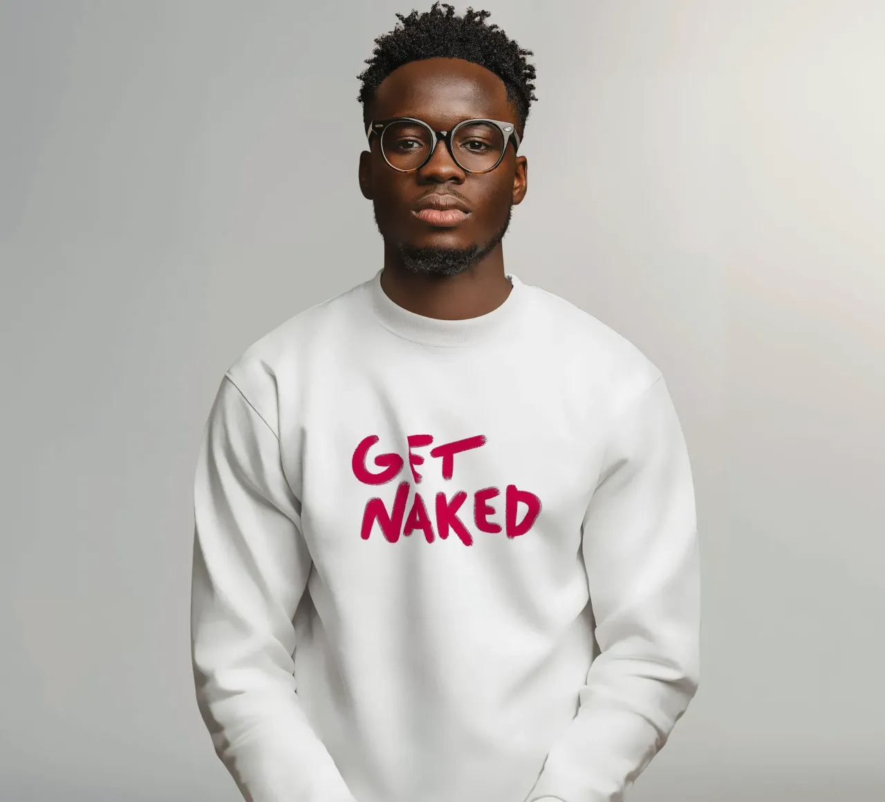 Rosa handlettering Get Naked felpa da Illustration Raissa Oltmanns
