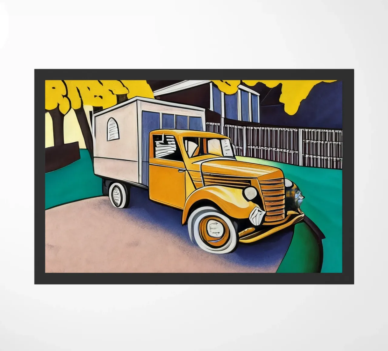 Vintage car_1 doormat by Abstract Art by LK