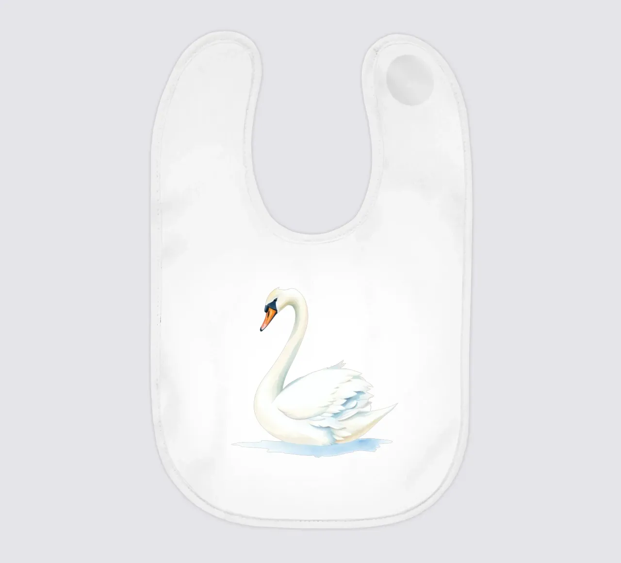 Eleganter weißer Schwan gleitet anmutig auf ruhigem Wasser Babylätzchen von DesignDoodle