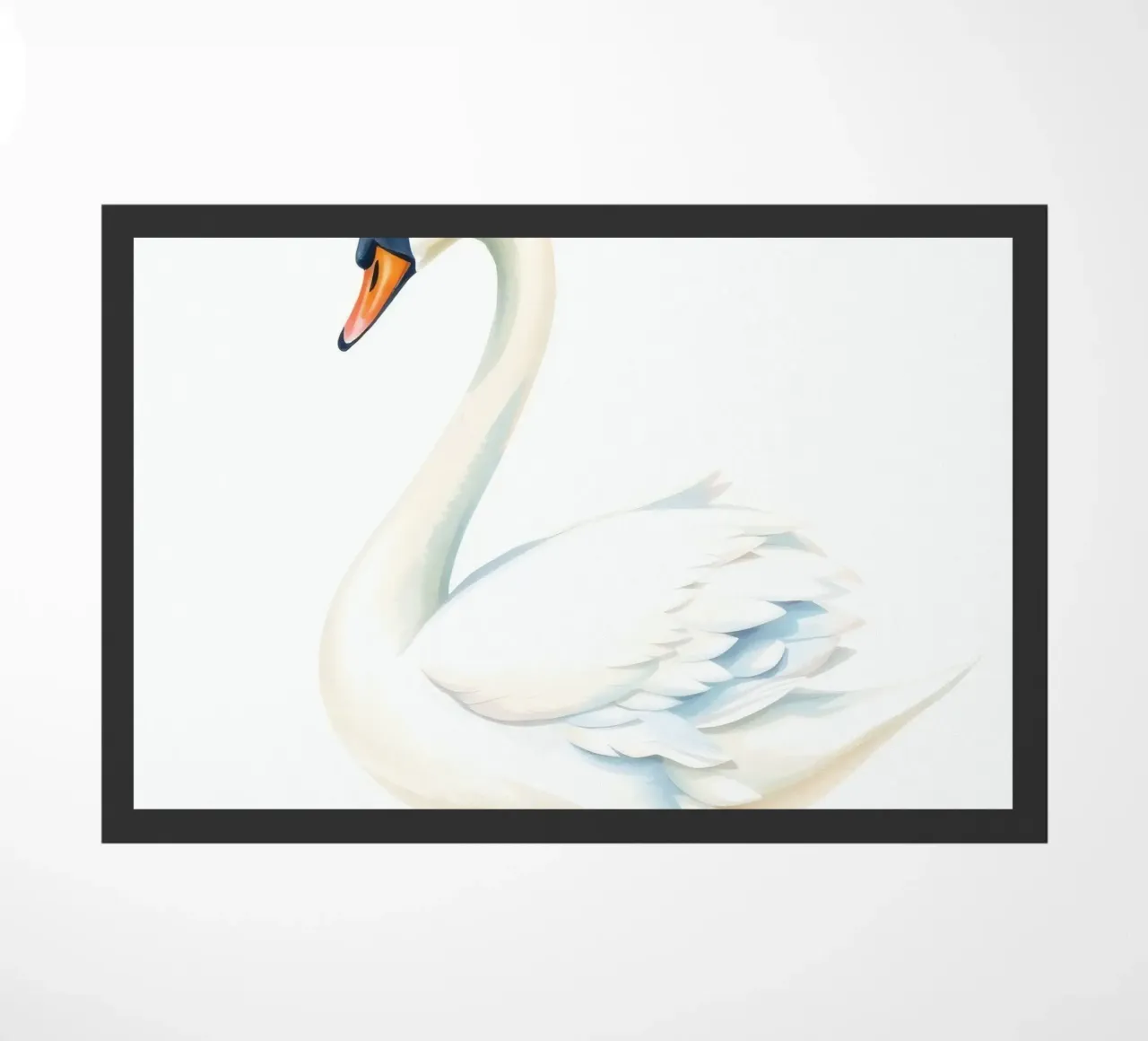 Elegante cigno bianco che scivola con grazia sull'acqua calma zerbino da DesignDoodle