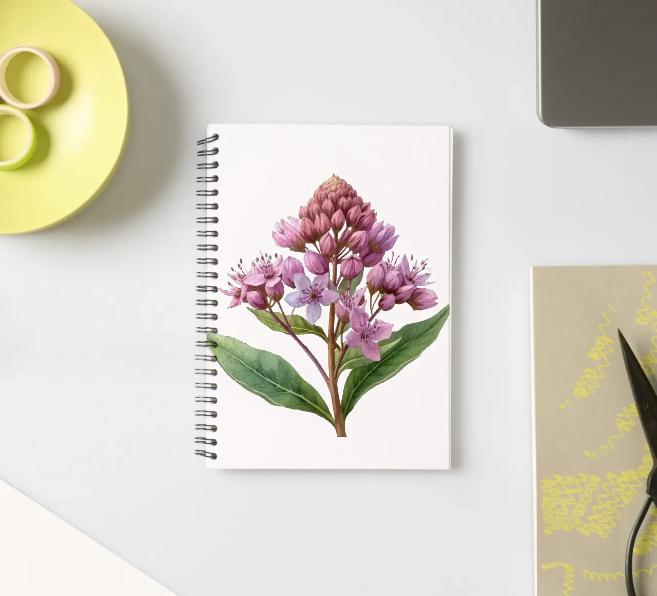 Joe Pye Weed Flower 2 spiral notebook by Bold Blooms