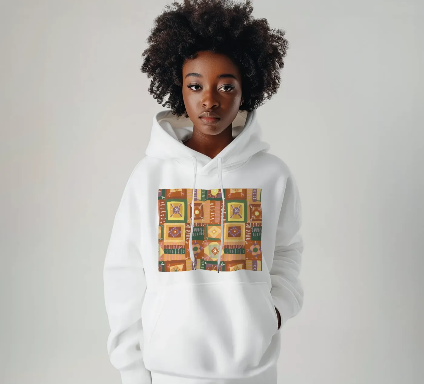 Brown patchwork hoodie van GigiRosado