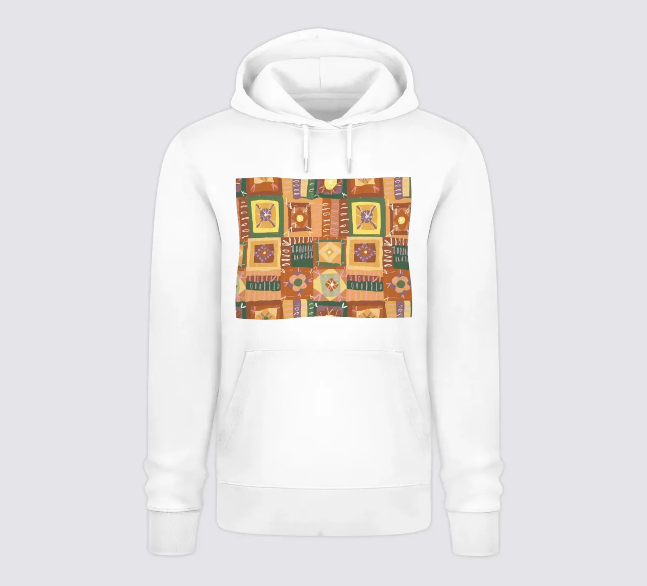 Brown patchwork felpa con cappuccio da GigiRosado