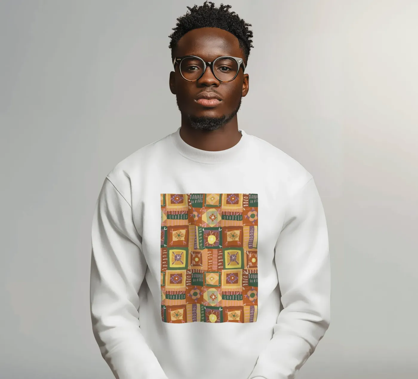 Brown patchwork sweatshirt by GigiRosado