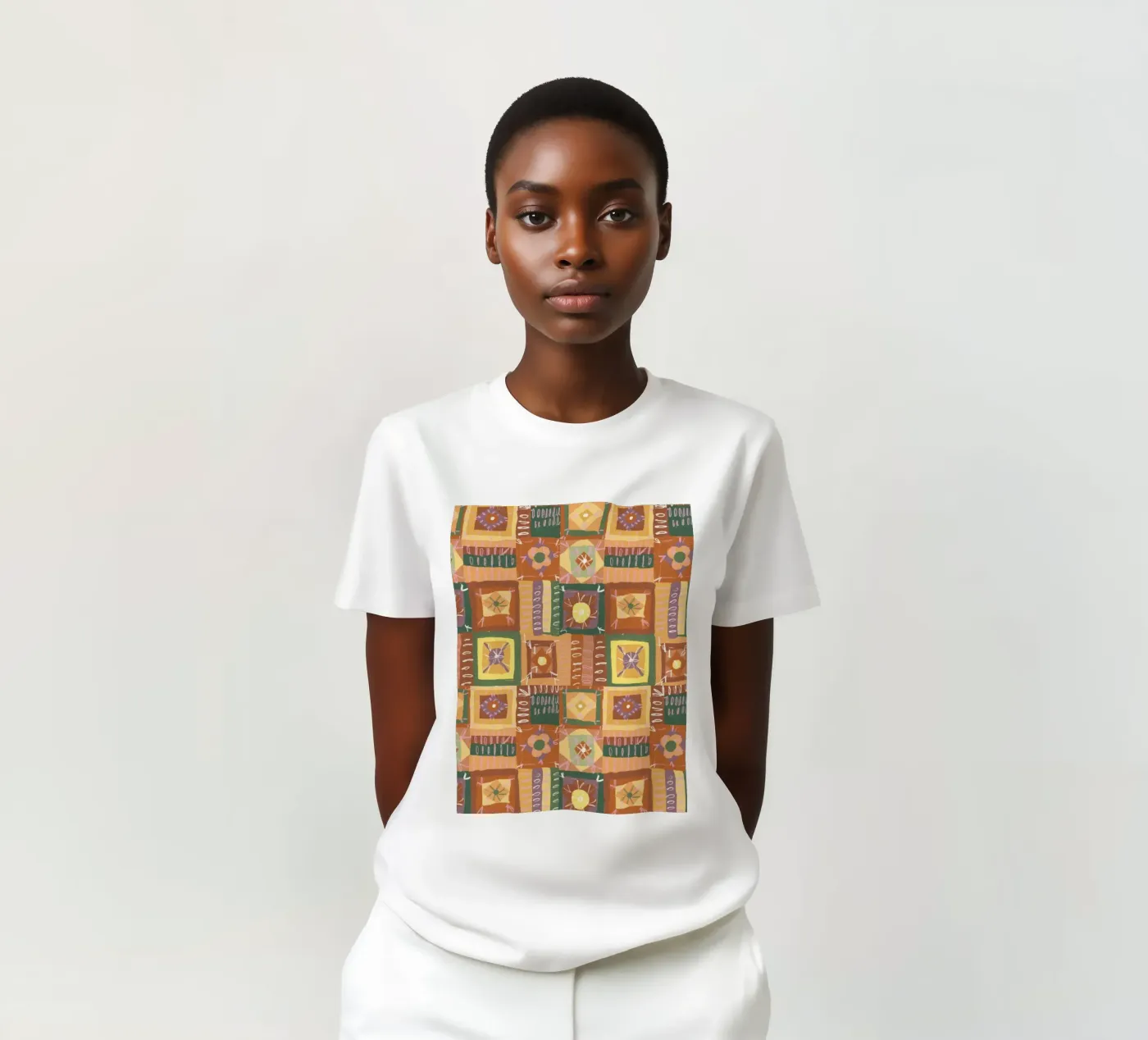 Brown patchwork t-shirt da GigiRosado