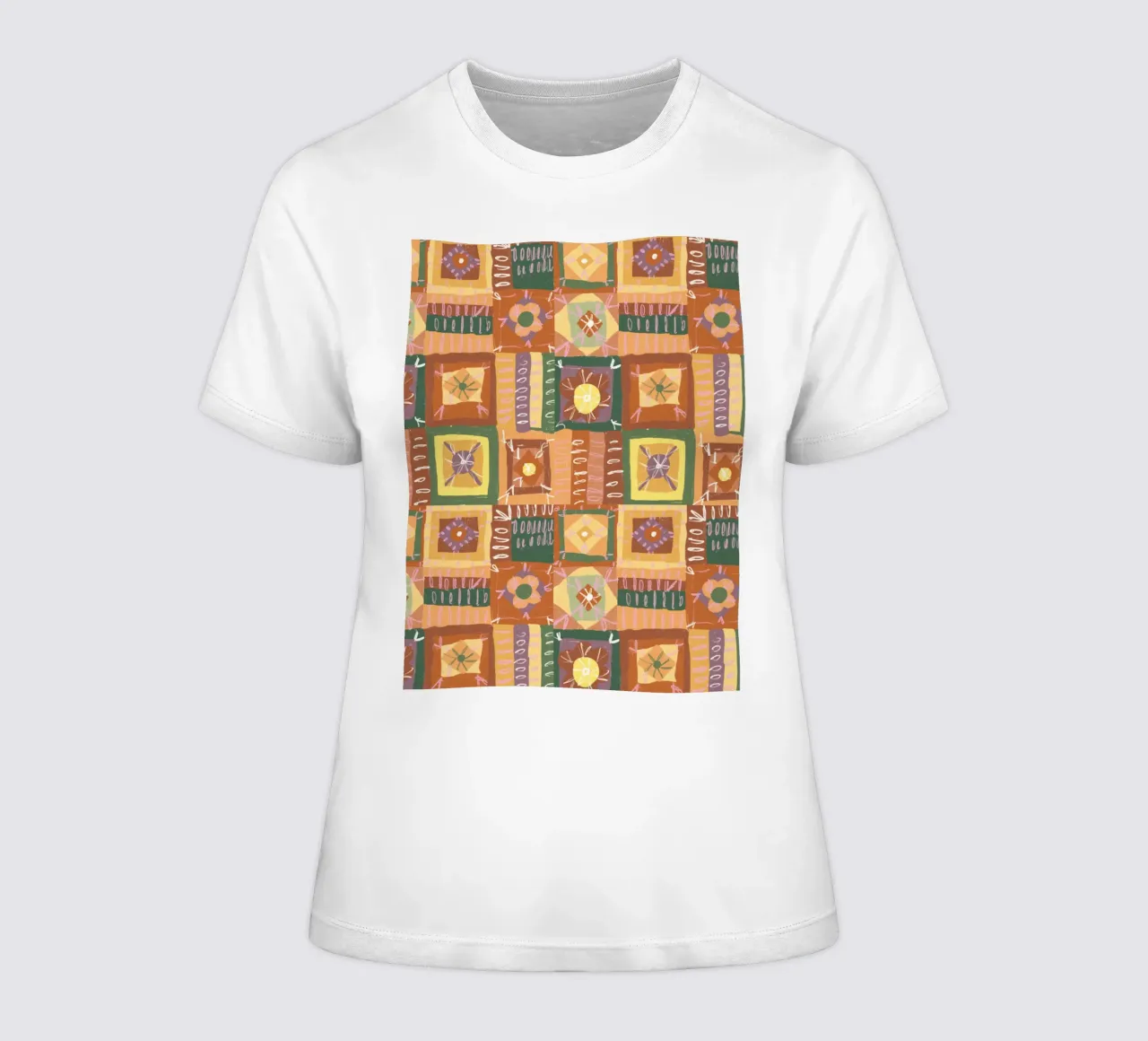 Brown patchwork t-shirt da donna da GigiRosado