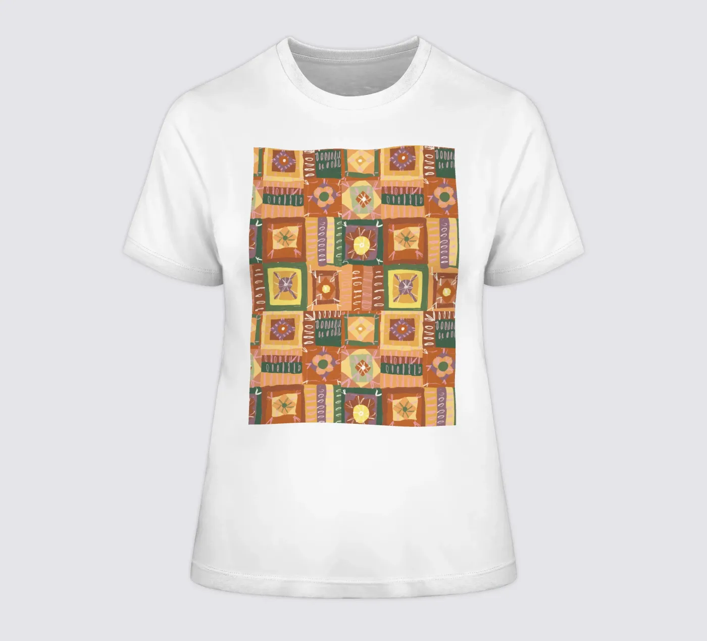 Brown patchwork t-shirt da donna da GigiRosado