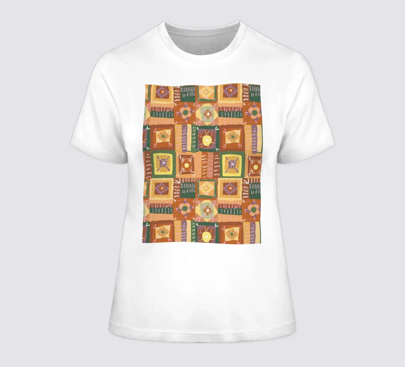 Brown patchwork t-shirt da donna da GigiRosado