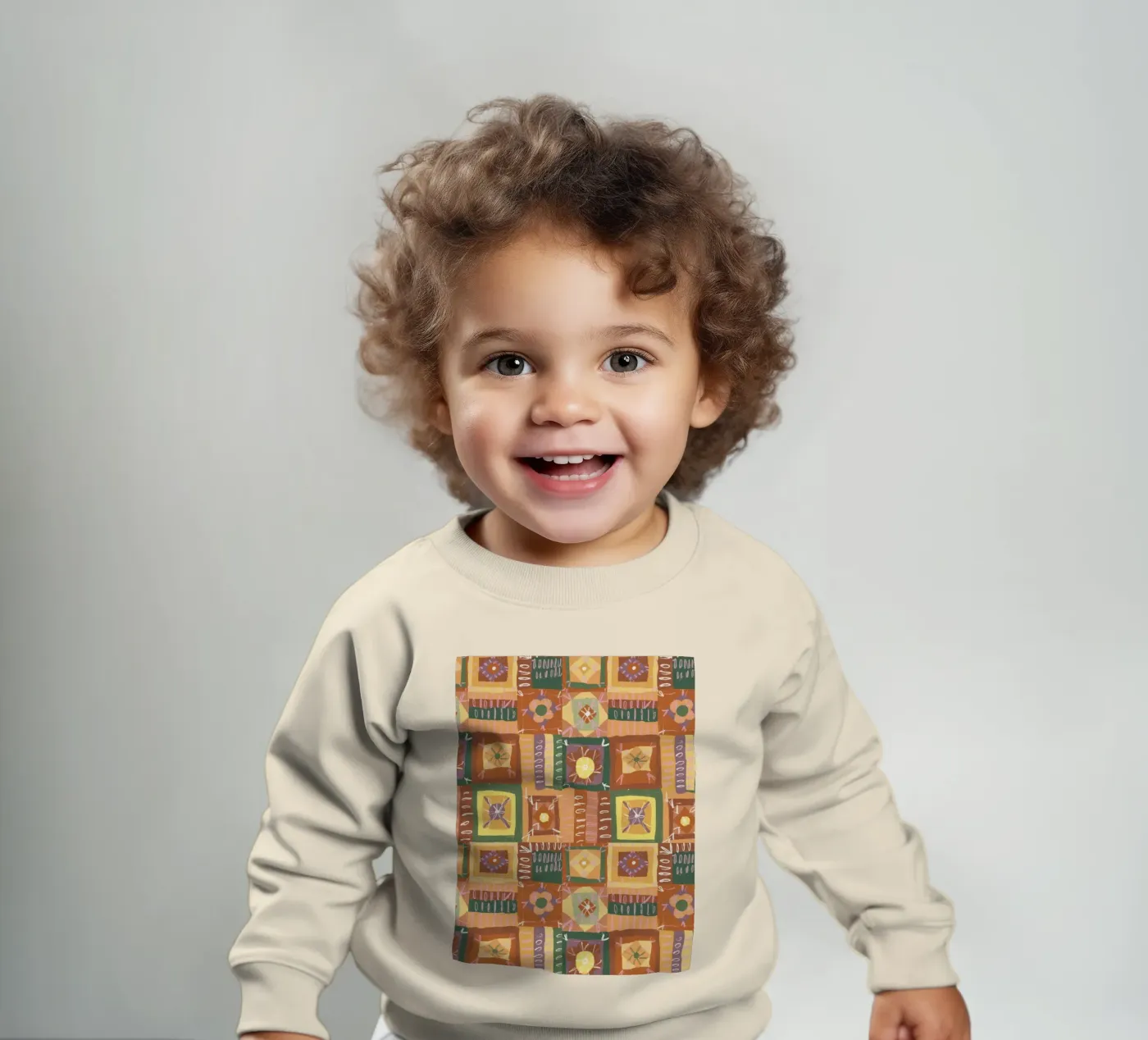 Brown patchwork felpa neonato da GigiRosado