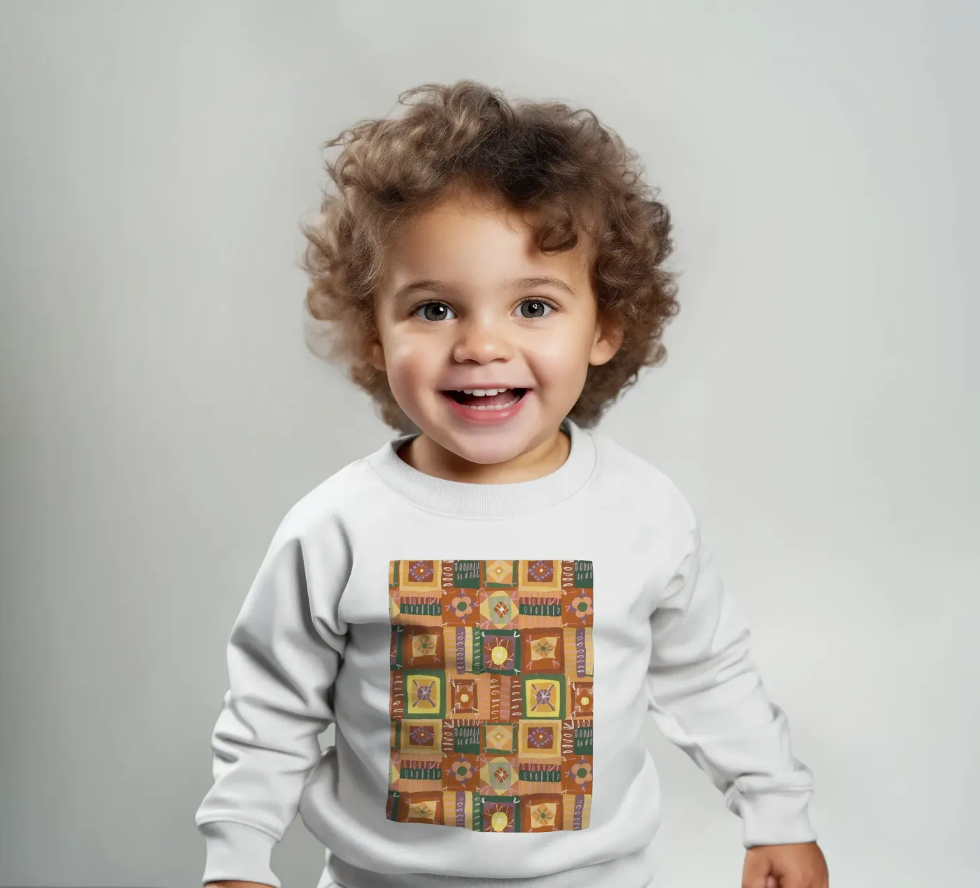 Brown patchwork felpa neonato da GigiRosado