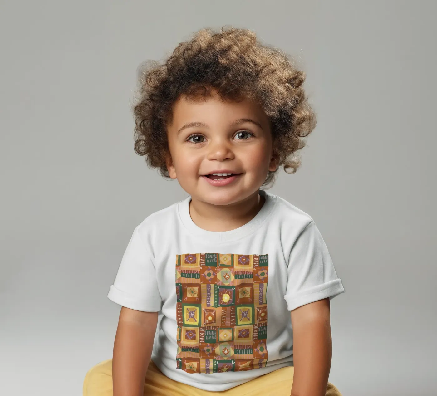 Brown patchwork maglietta neonato da GigiRosado