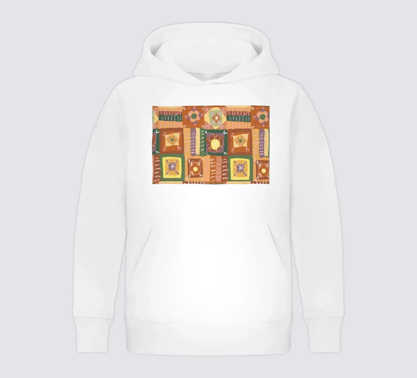 Brown patchwork kinder hoodie van GigiRosado