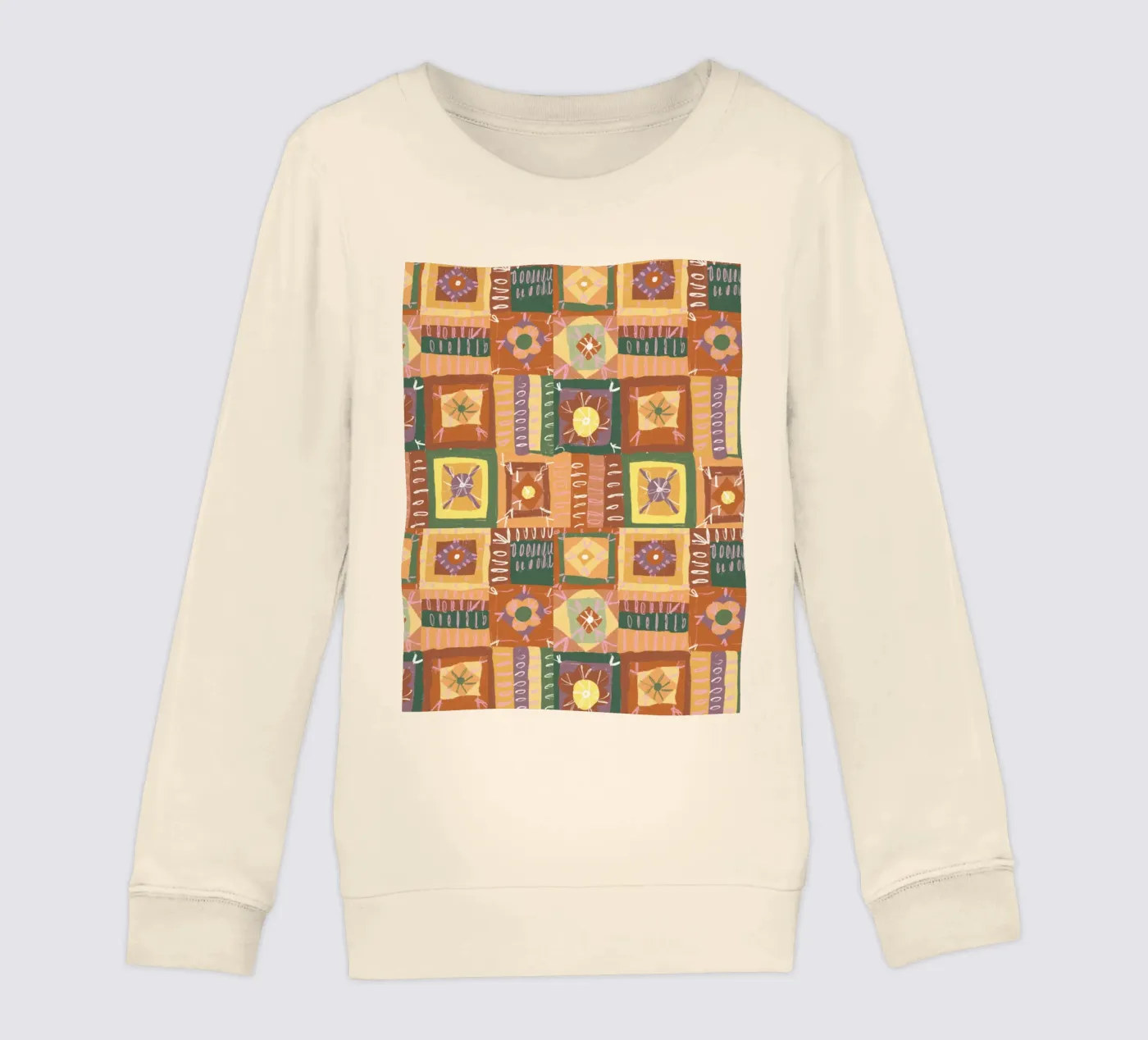 Brown patchwork kinder sweatshirt van GigiRosado
