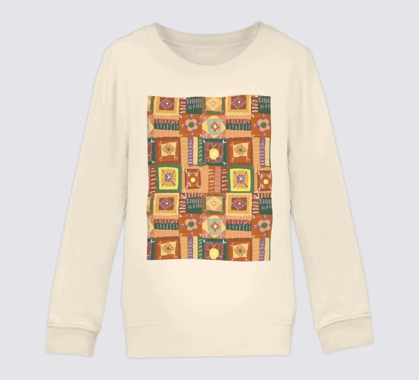 Brown patchwork felpa bambino da GigiRosado