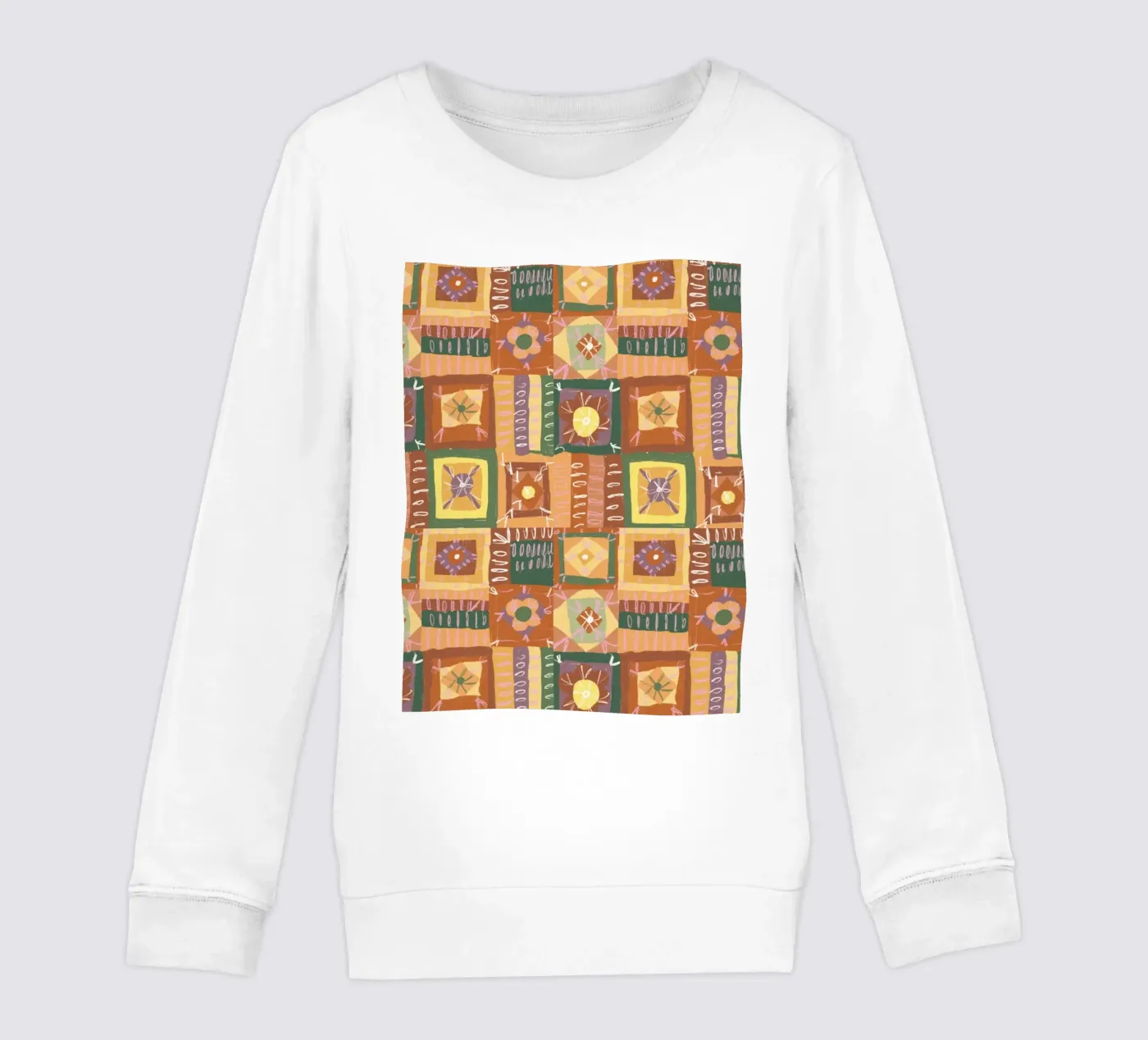 Brown patchwork kinder sweatshirt van GigiRosado