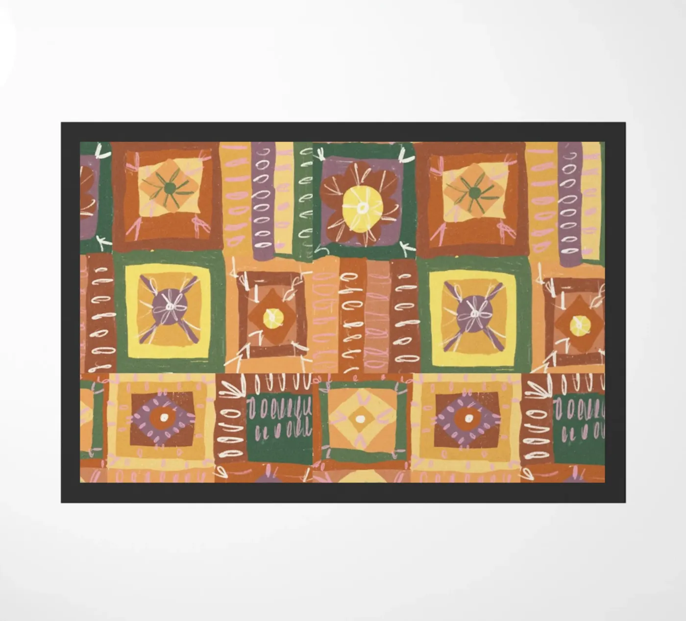 Brown patchwork doormat by GigiRosado