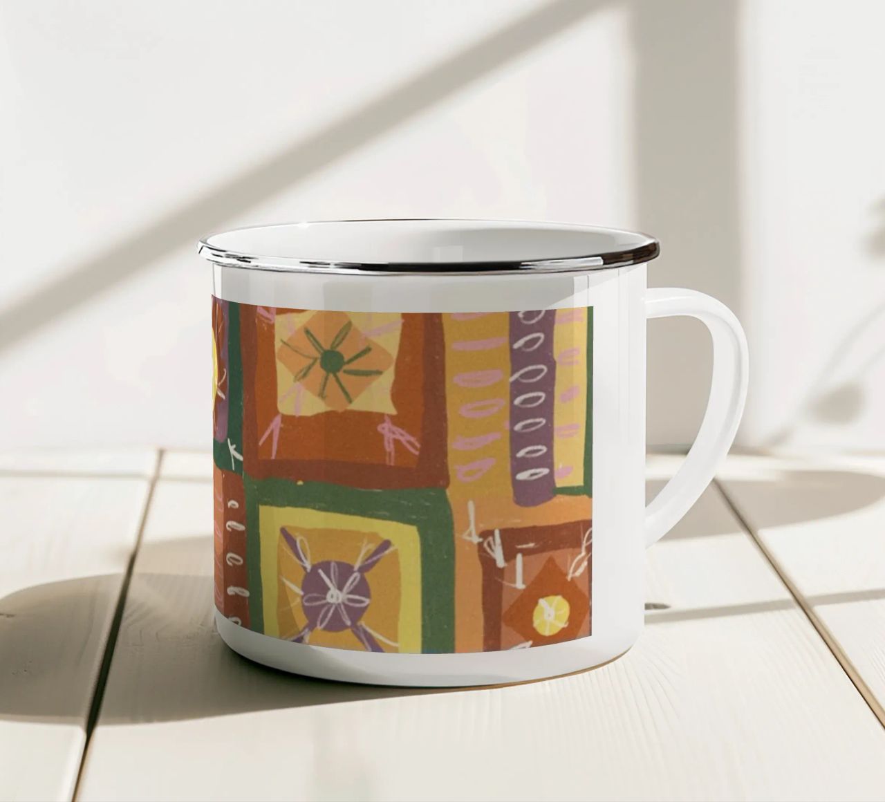 Brown patchwork tazza in smalto da GigiRosado