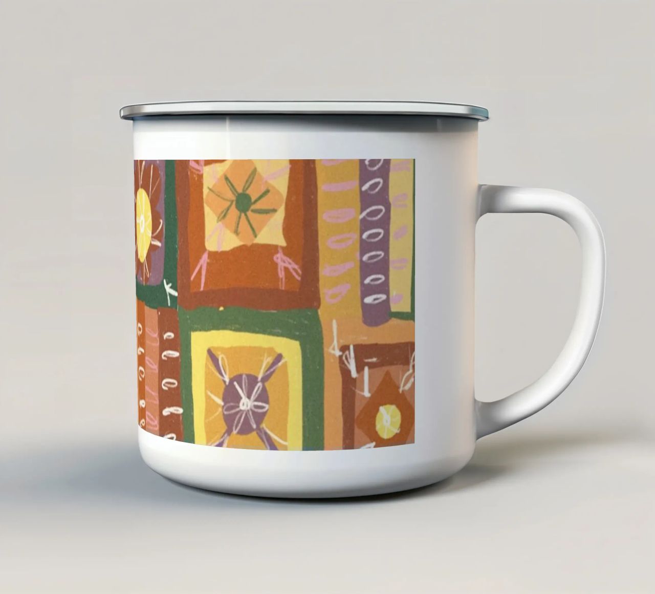 Brown patchwork tazza in smalto da GigiRosado