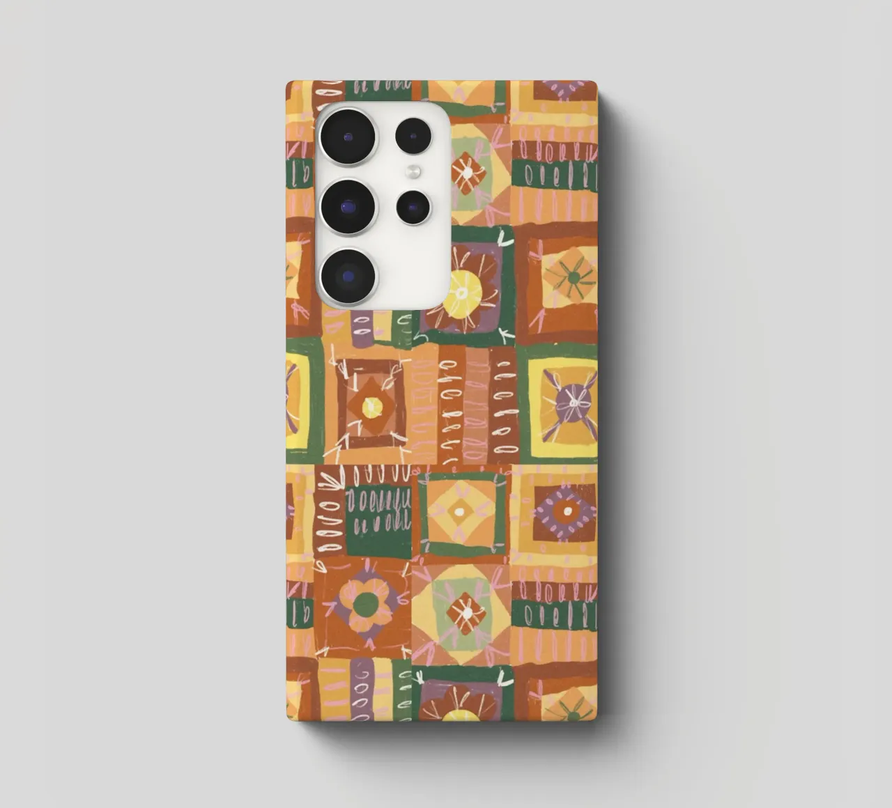 Brown patchwork cover samsung da GigiRosado