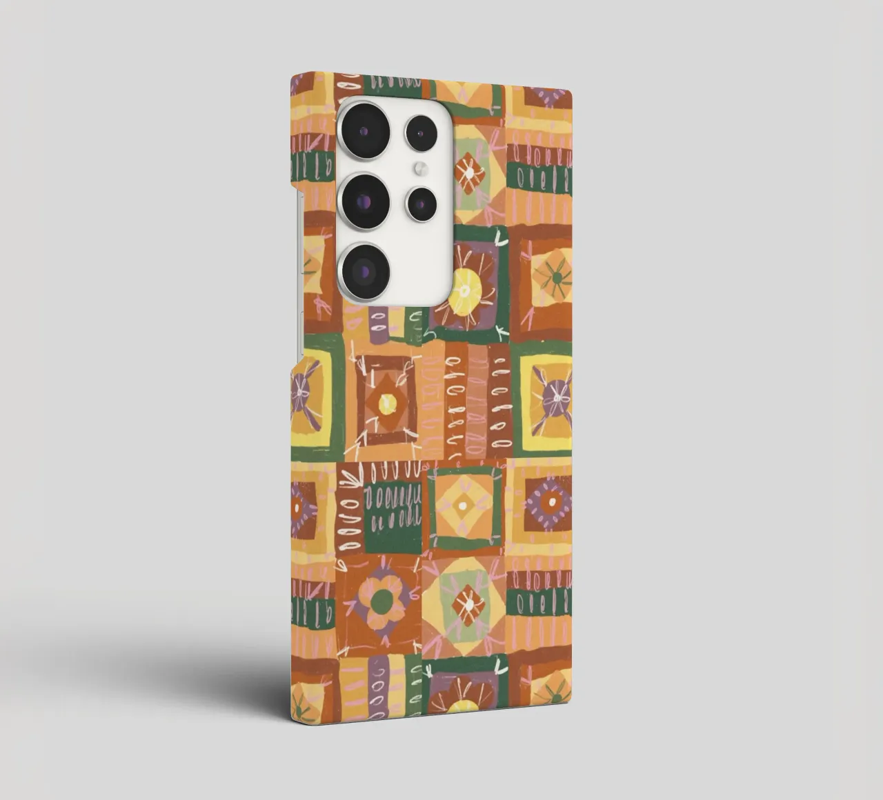Brown patchwork cover samsung da GigiRosado