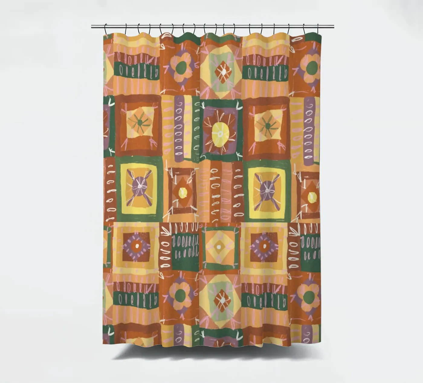 Brown patchwork douchegordijn van GigiRosado