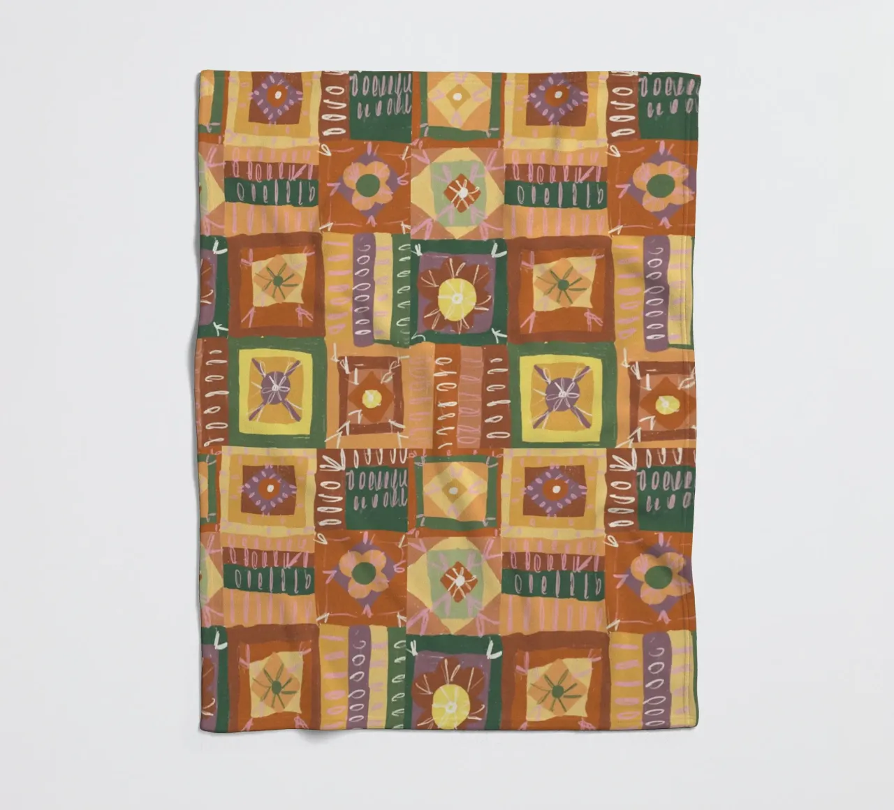 Brown patchwork Fleecedecke von GigiRosado