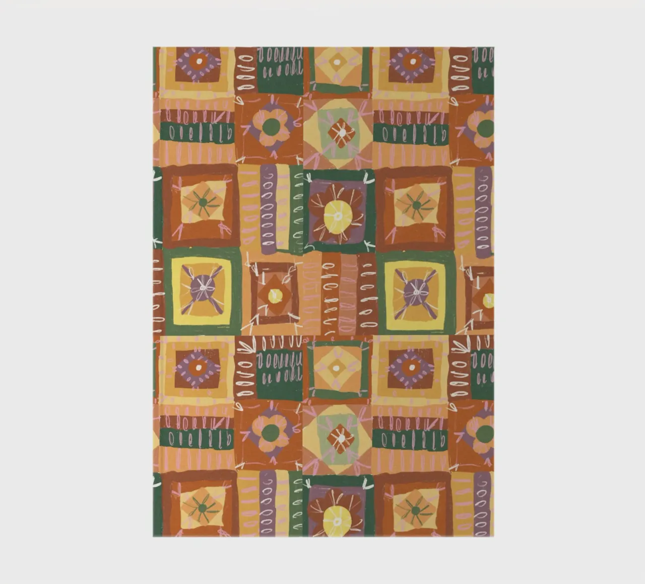Brown patchwork notebook by GigiRosado