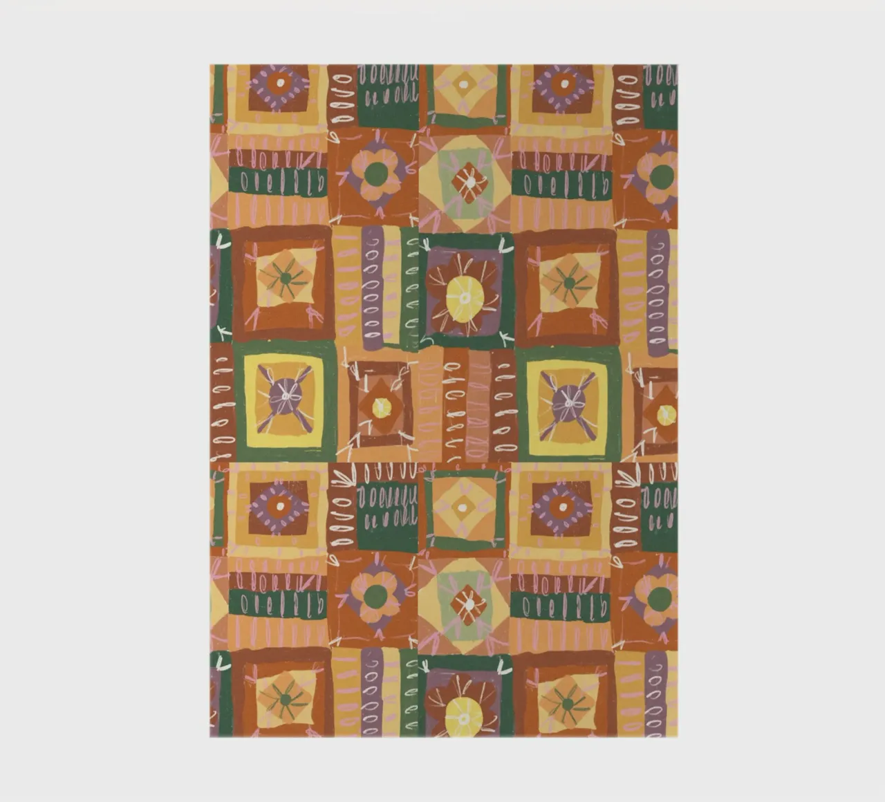 Brown patchwork notebook by GigiRosado