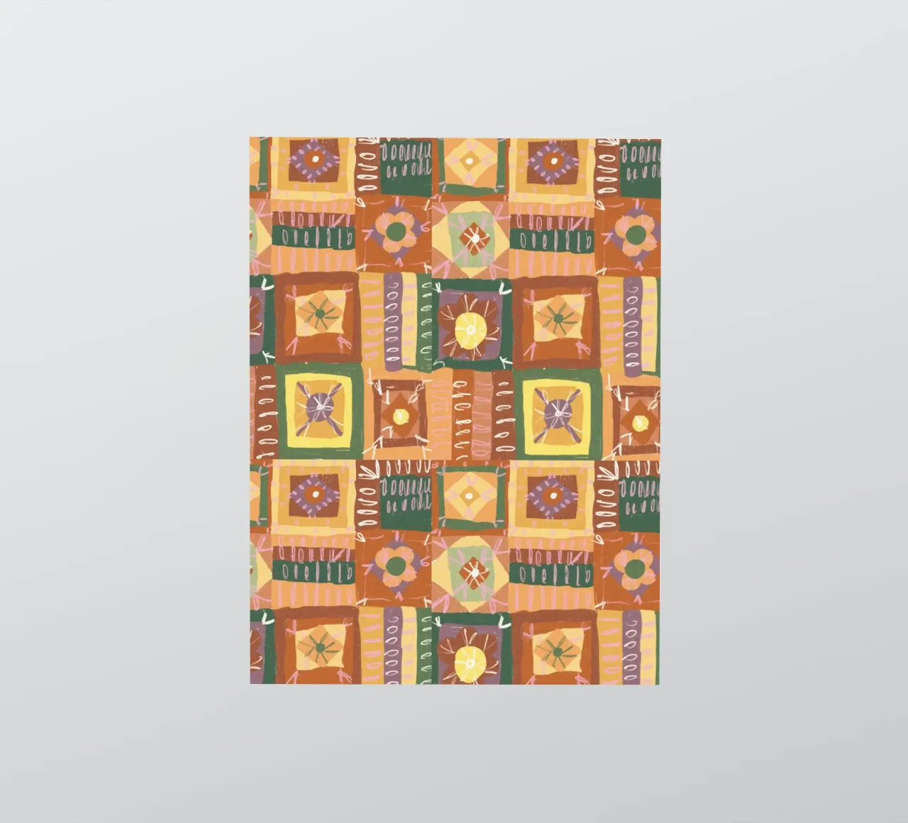 Brown patchwork sticker by GigiRosado