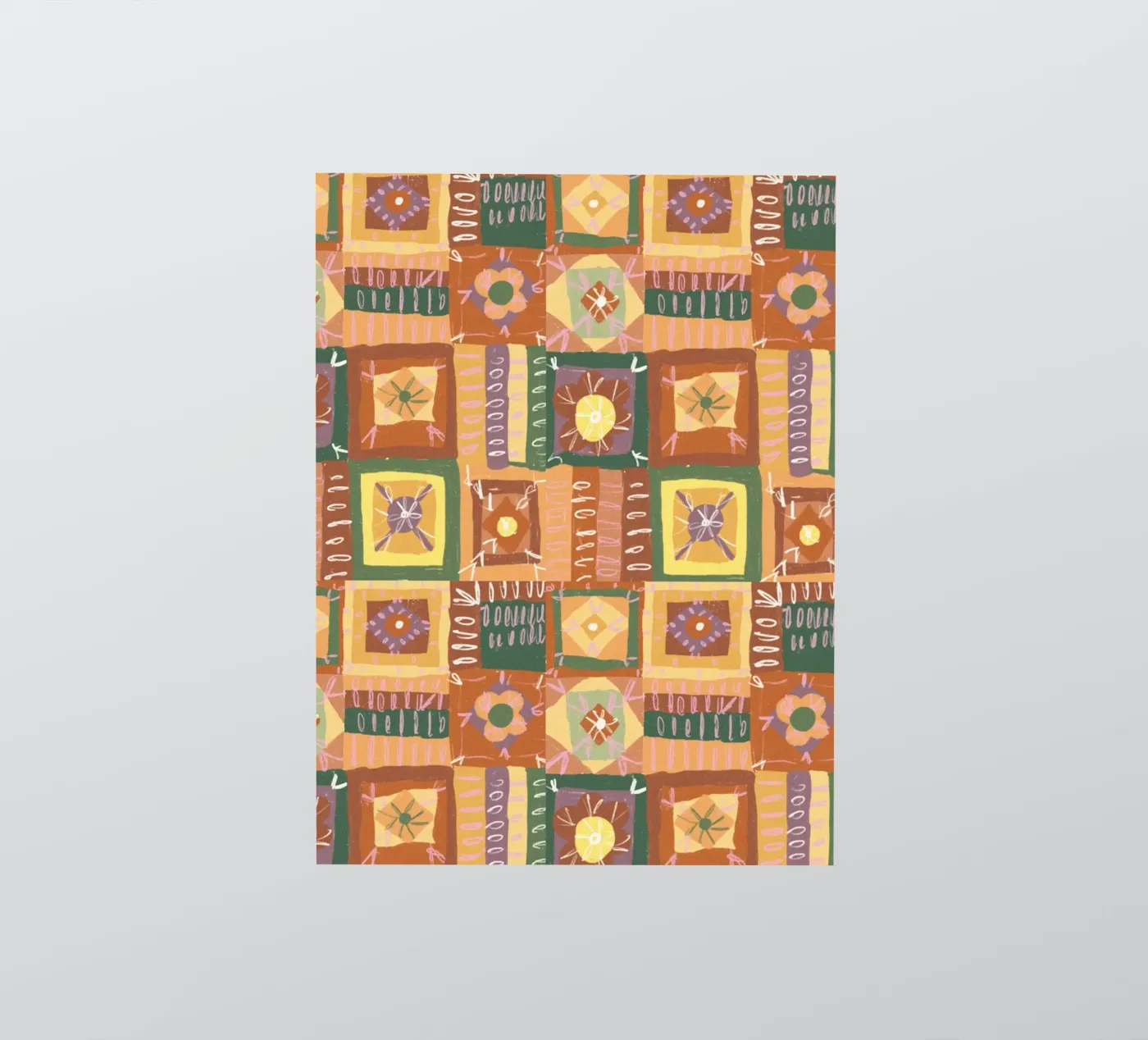 Brown patchwork Sticker von GigiRosado
