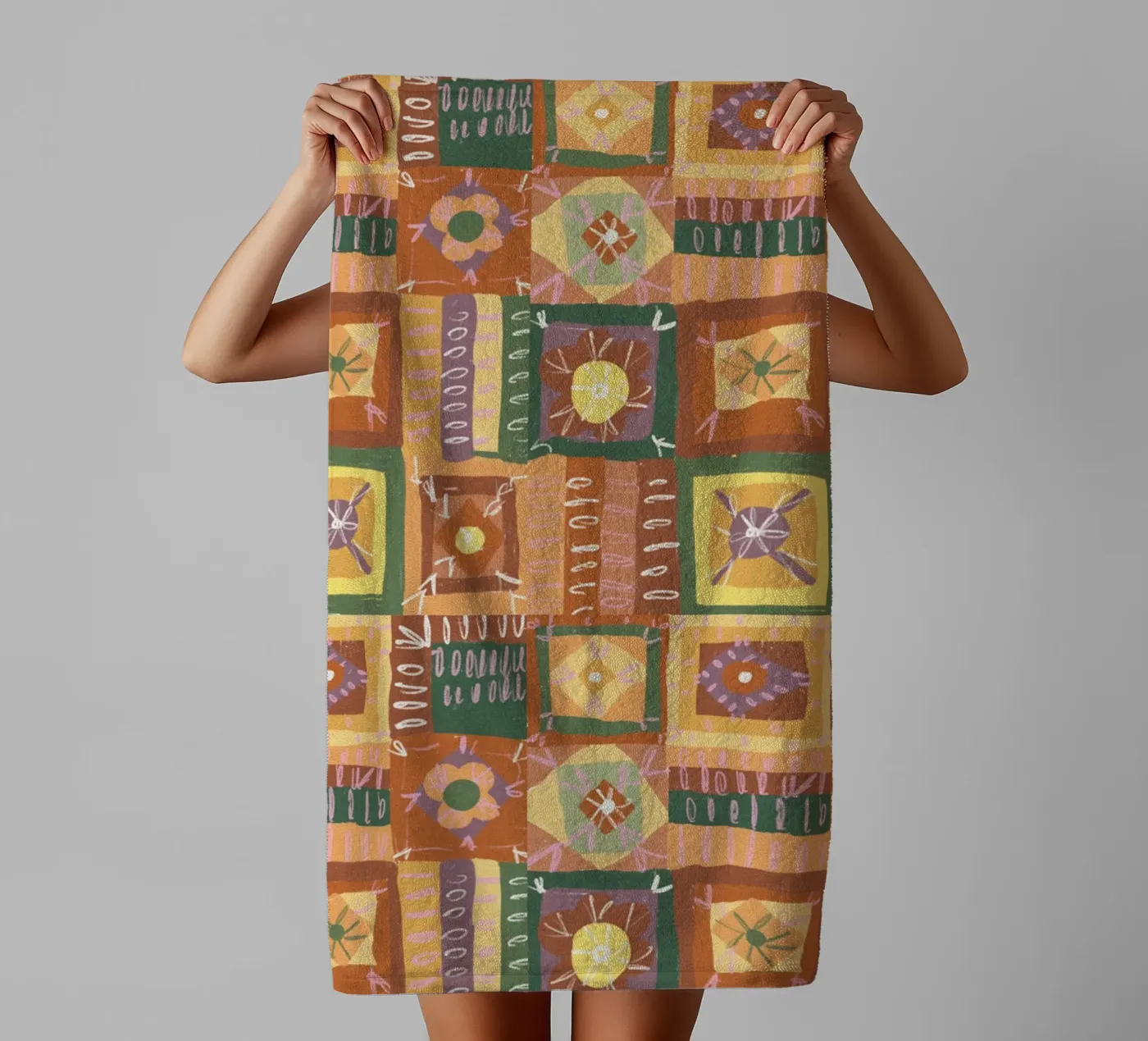 Brown patchwork asciugamano da bagno da GigiRosado