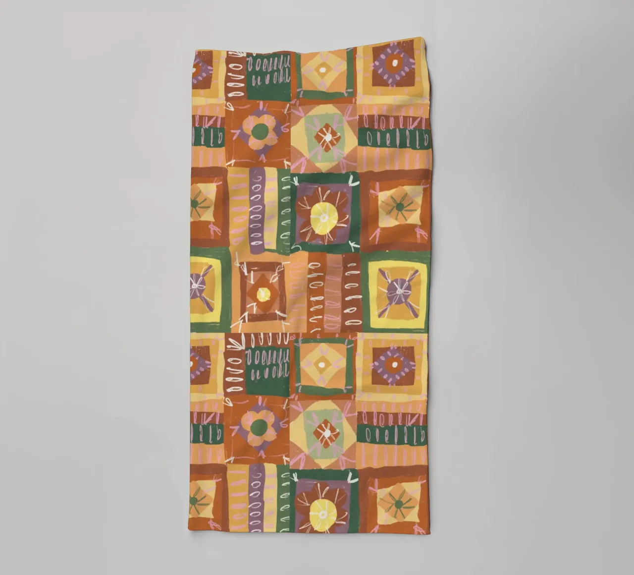 Brown patchwork badhanddoek van GigiRosado