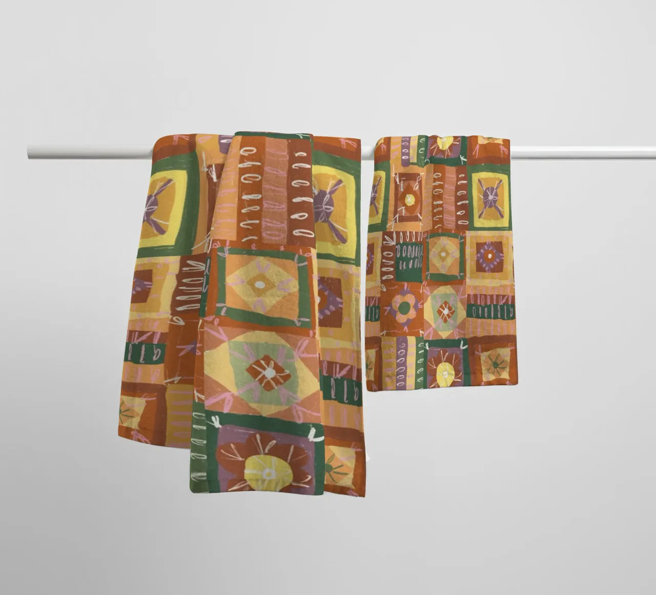 Brown patchwork badhanddoek van GigiRosado