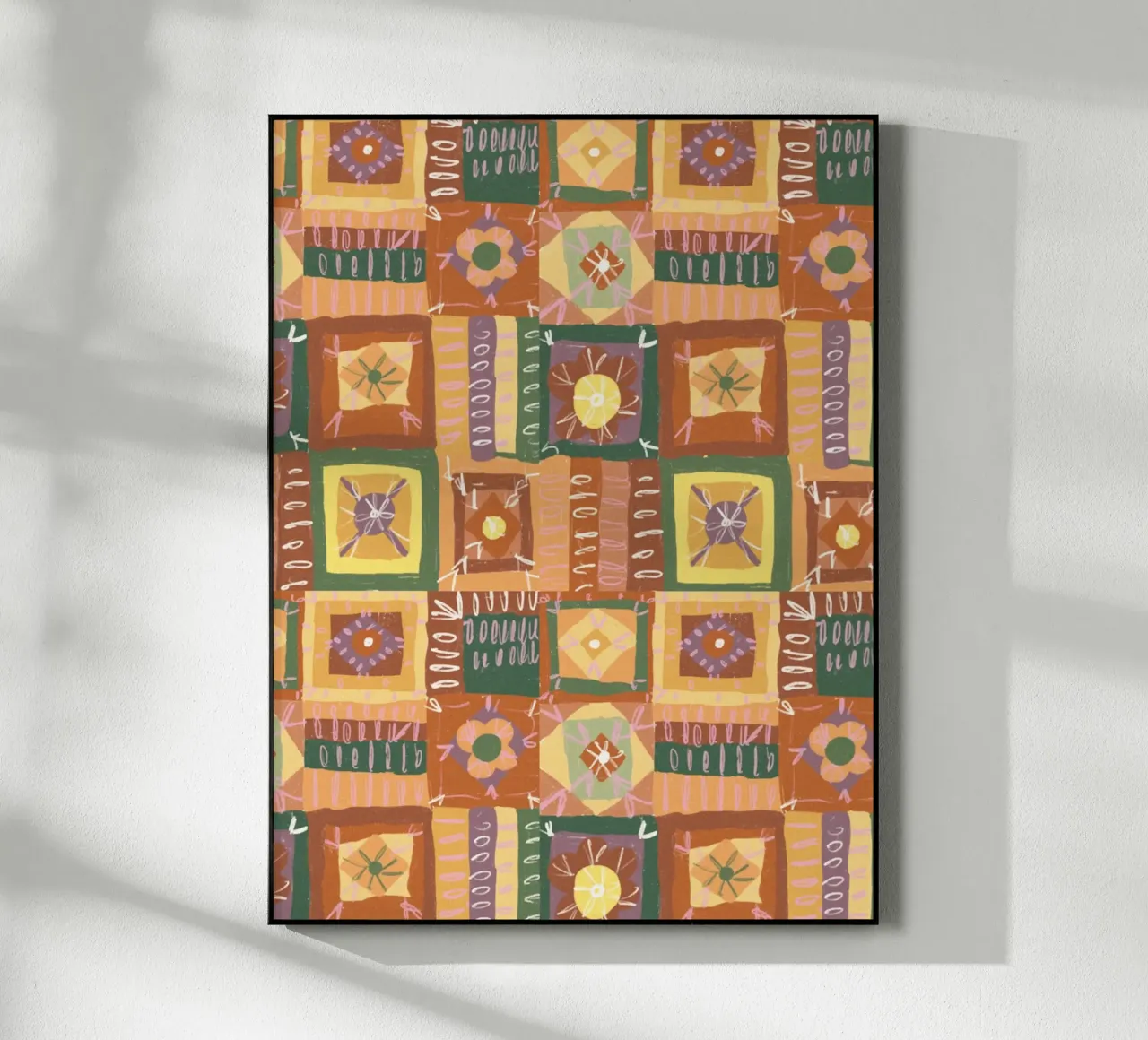 Brown patchwork acryl van GigiRosado