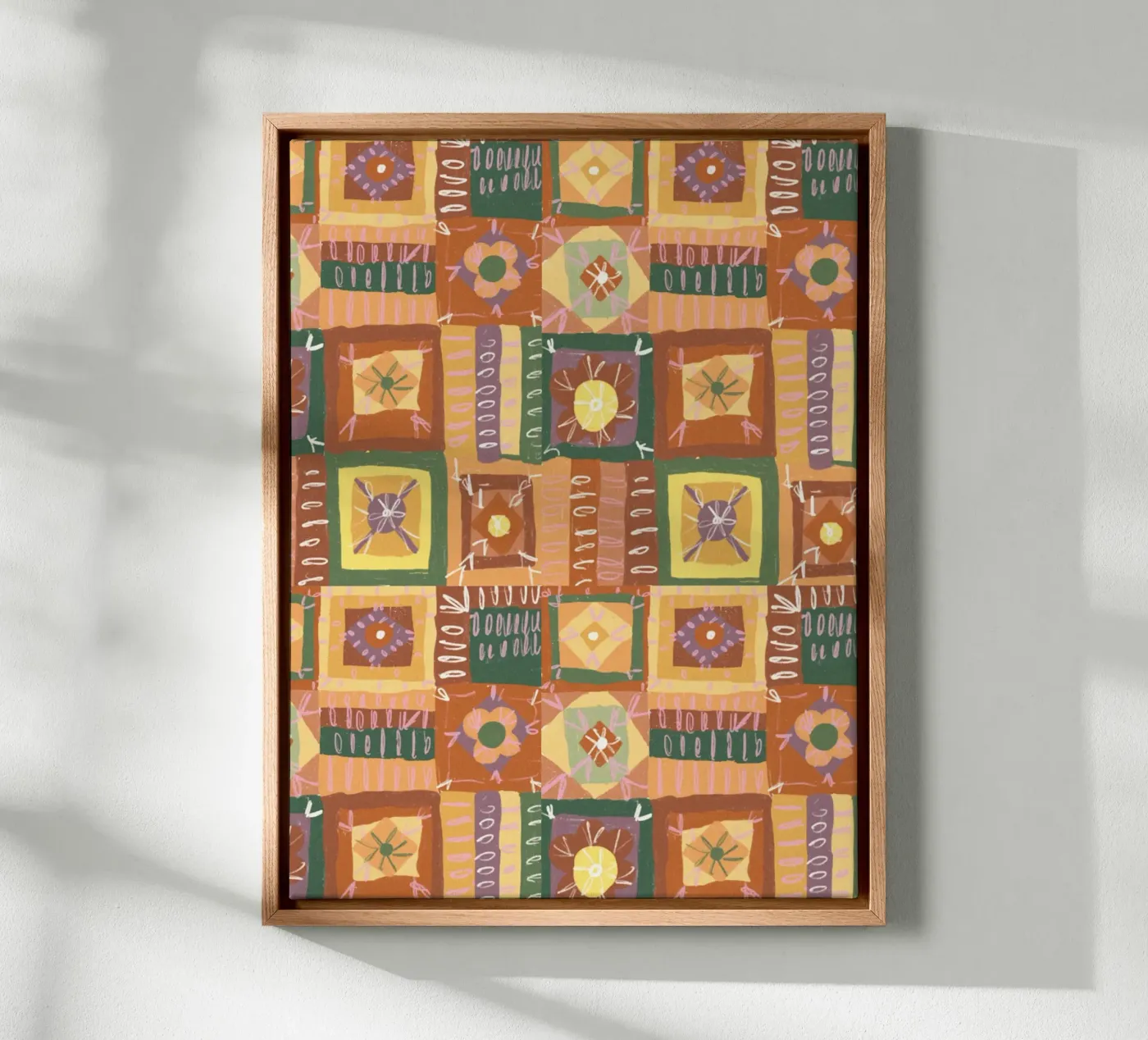 Brown patchwork Leinwand von GigiRosado