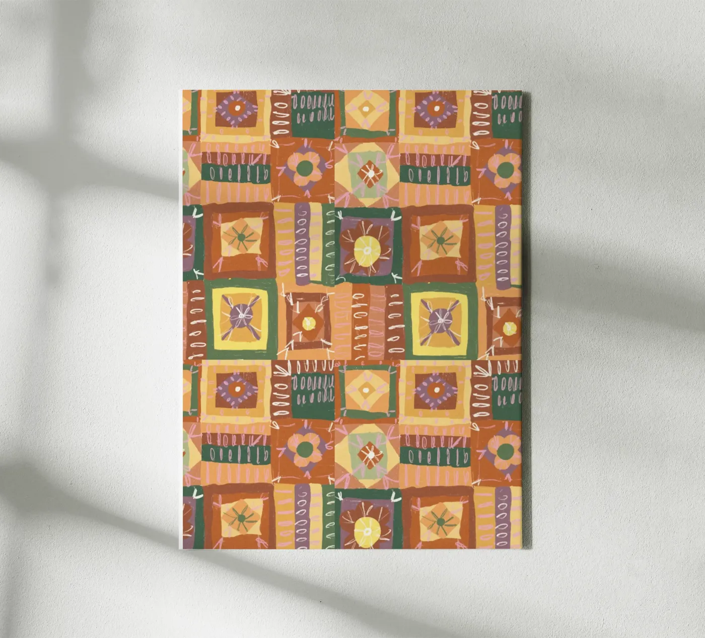 Brown patchwork Leinwand von GigiRosado