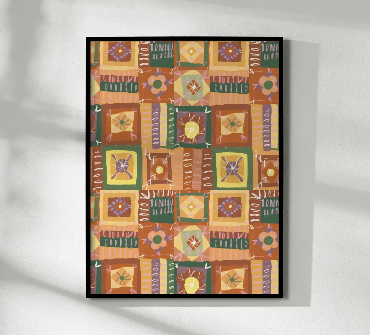 Brown patchwork poster van GigiRosado
