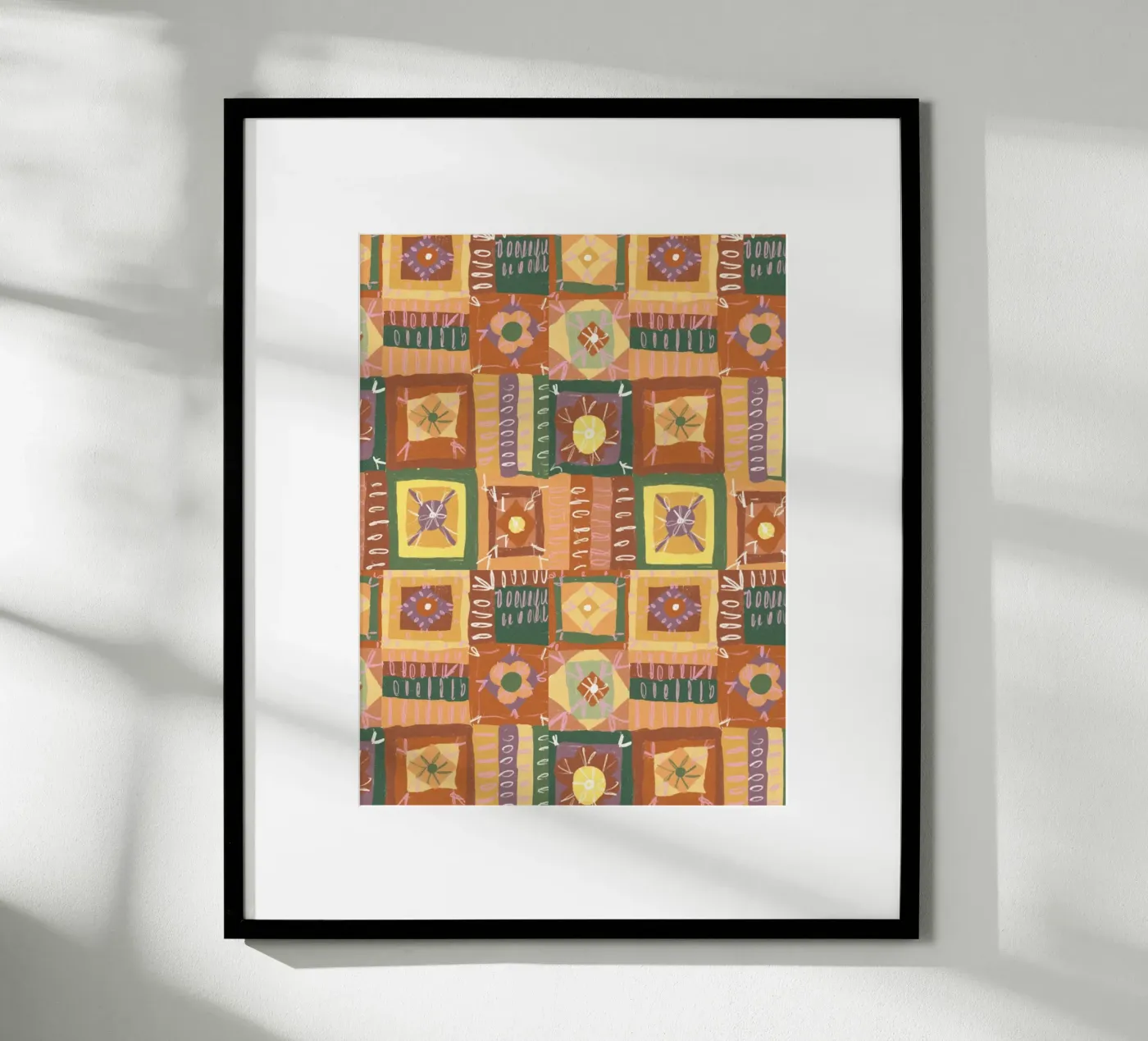 Brown patchwork poster by GigiRosado