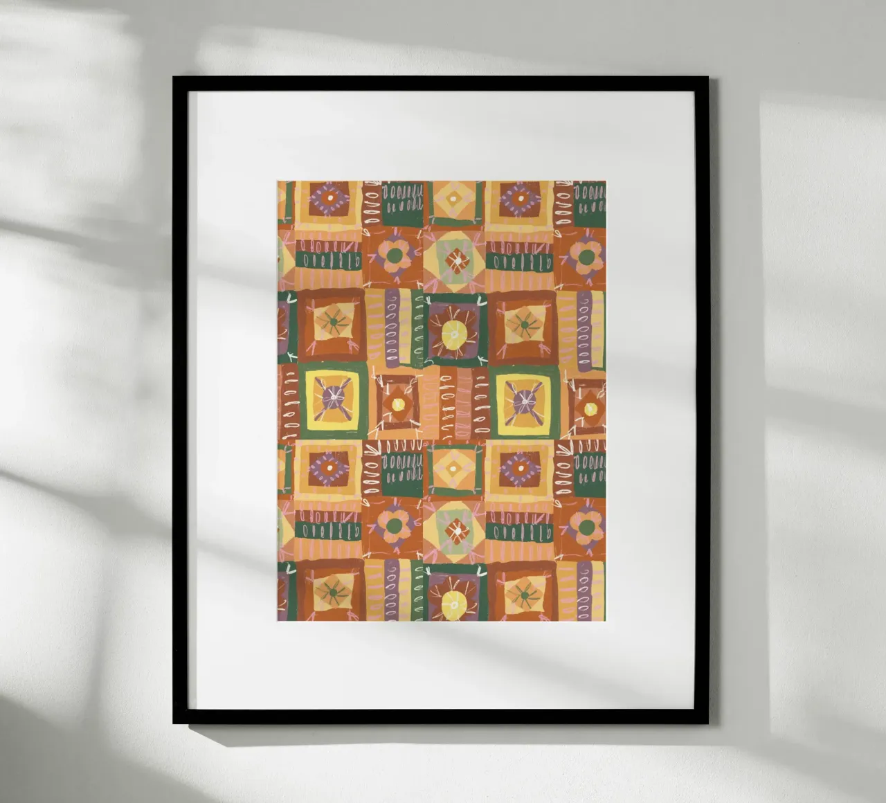 Brown patchwork poster van GigiRosado