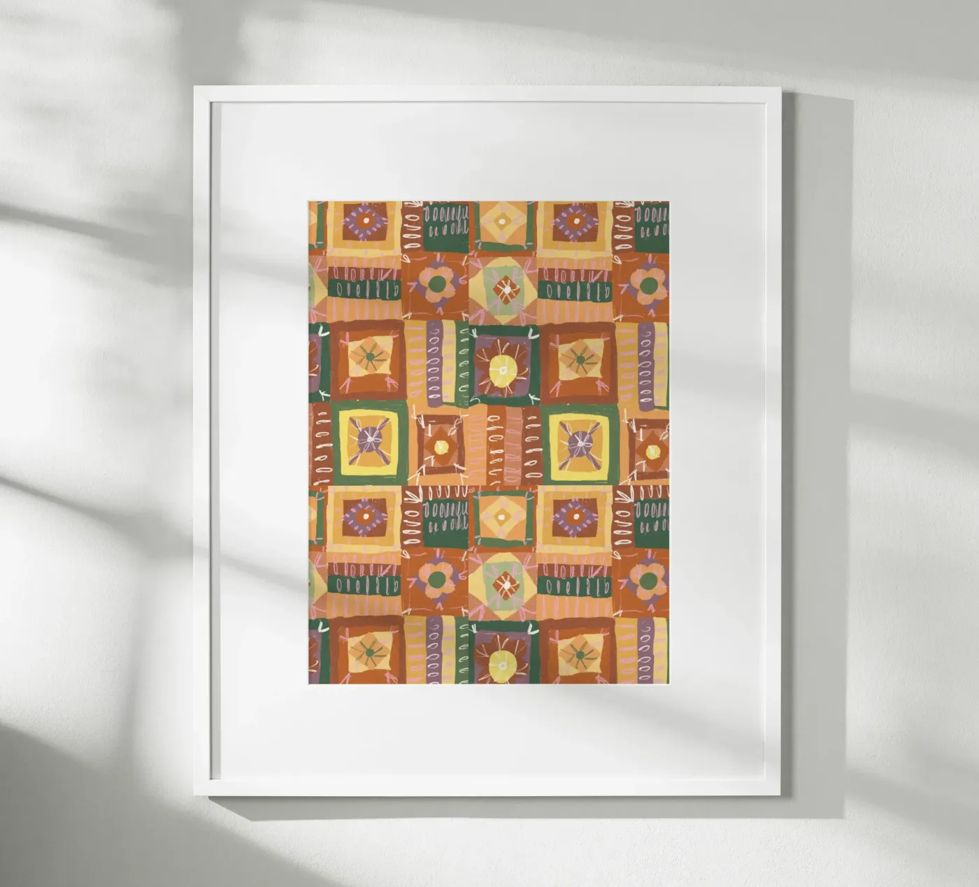 Brown patchwork poster by GigiRosado