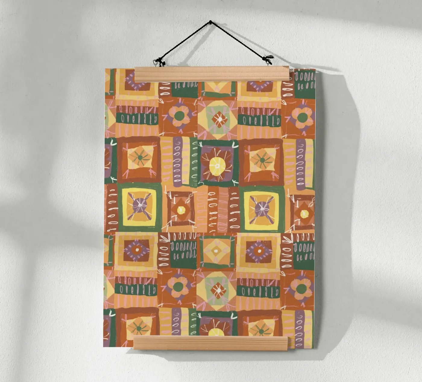 Brown patchwork hahnemühle van GigiRosado