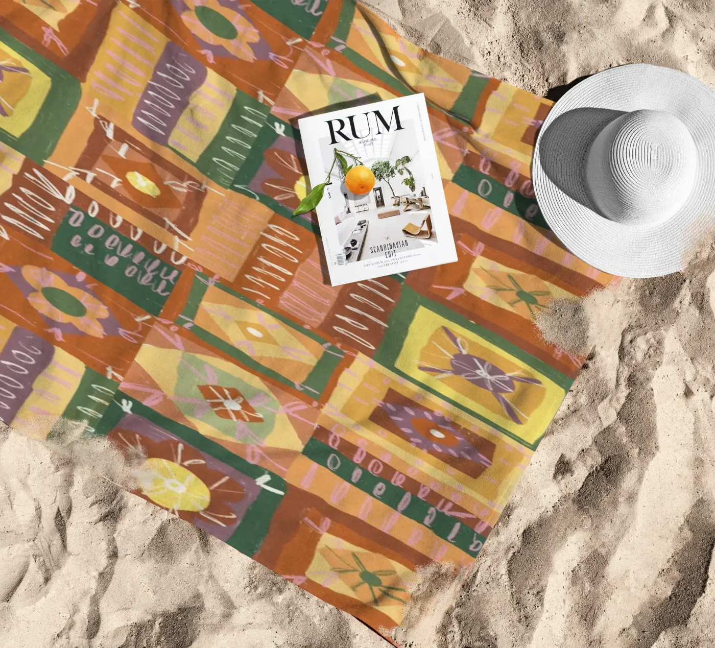 Brown patchwork Strandtuch von GigiRosado